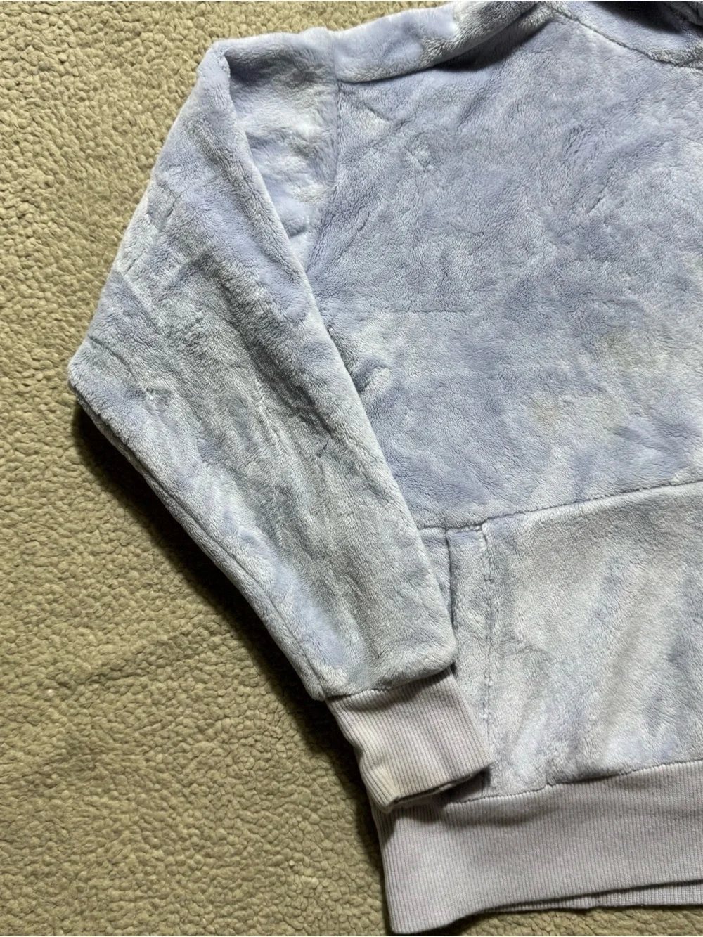 Athleta Girl Hoodie Girls XS (6) Light Blue Soft Fleece Front Pocket Sweater Top